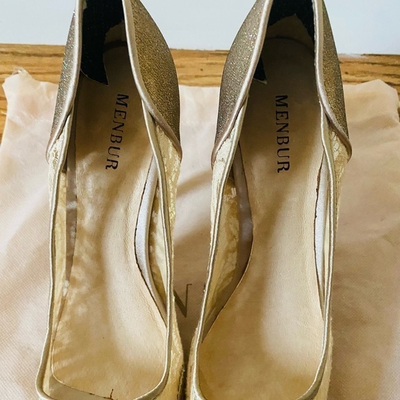 Menbur platform lace peep toe heels. Size 38=8 US. 4 inch heels. Worn once. - Picture 12 of 15
